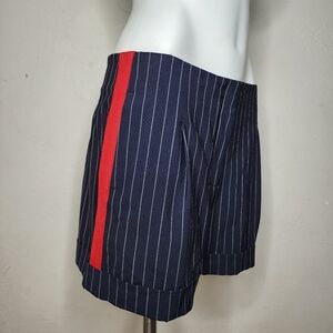 Rag‎ & Bone Jess High Rise Loose Fit Navy Pinstripe Shorts Size 6 Runs Large